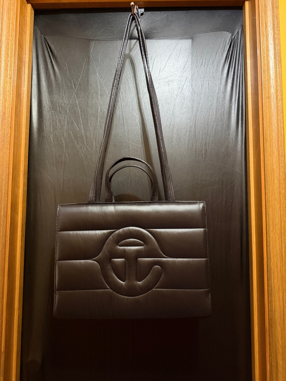 Telfar Medium Puff Shopper Black with Embossed Telfar Logo | NWT